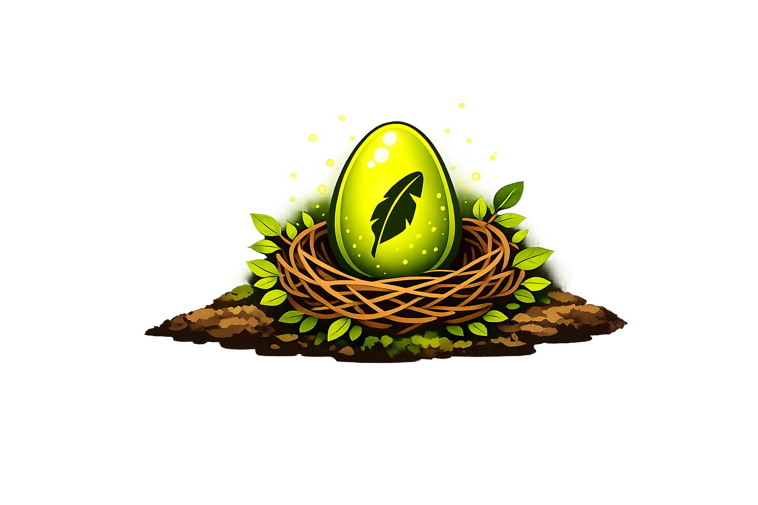 A glowing egg in a nest